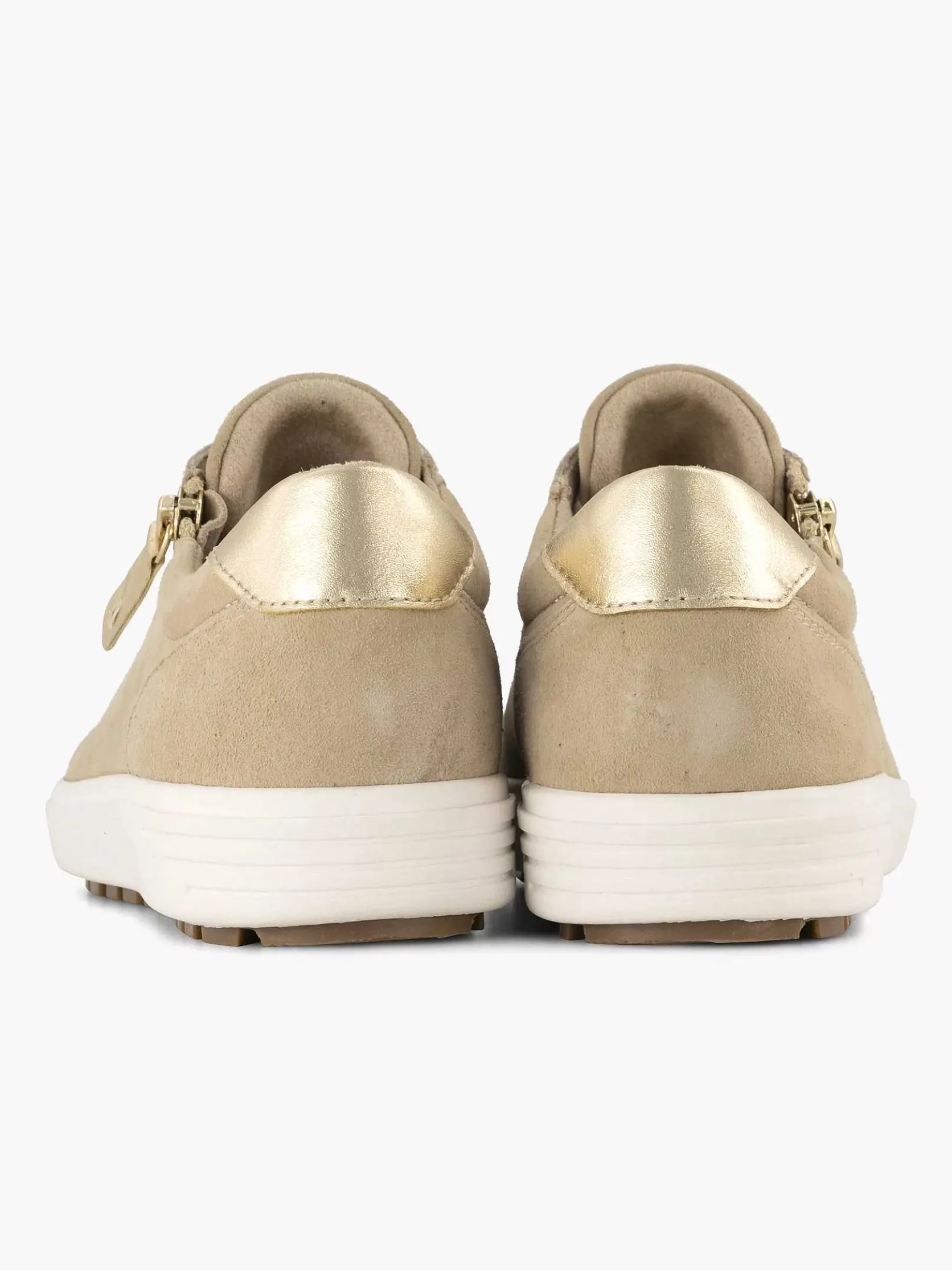 Beige Leren Comfort Sneaker