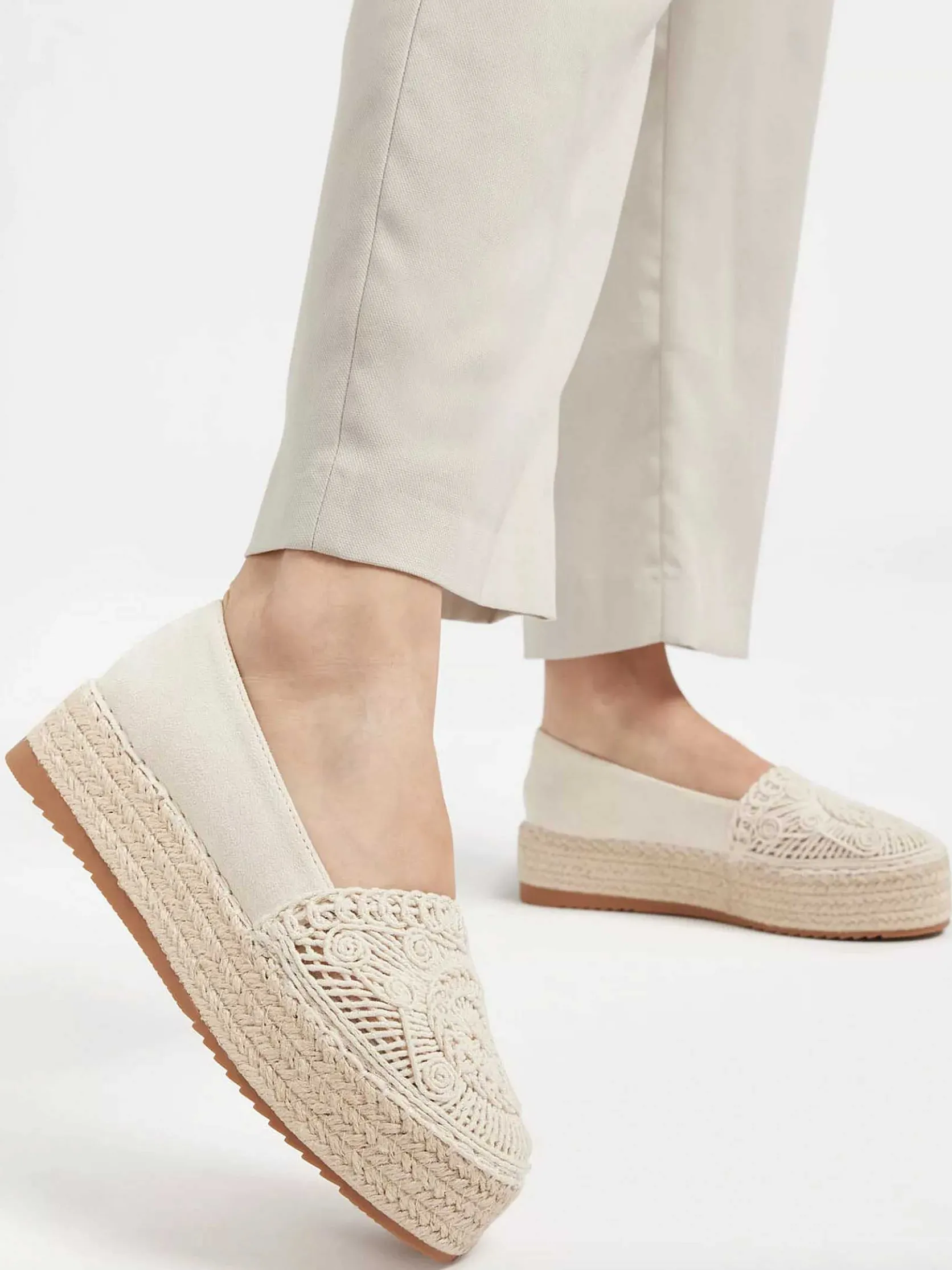 Beige Platform Espadrille