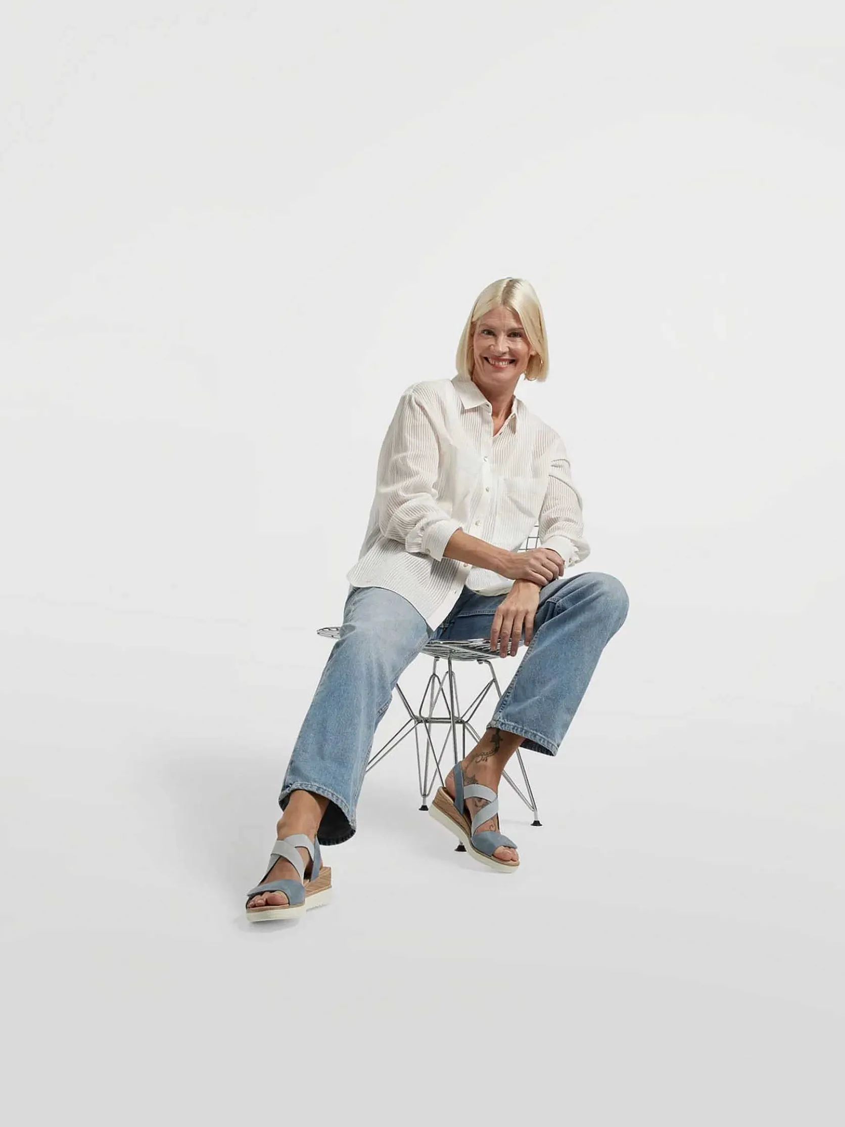 Blauwe Sandalette Sleehak