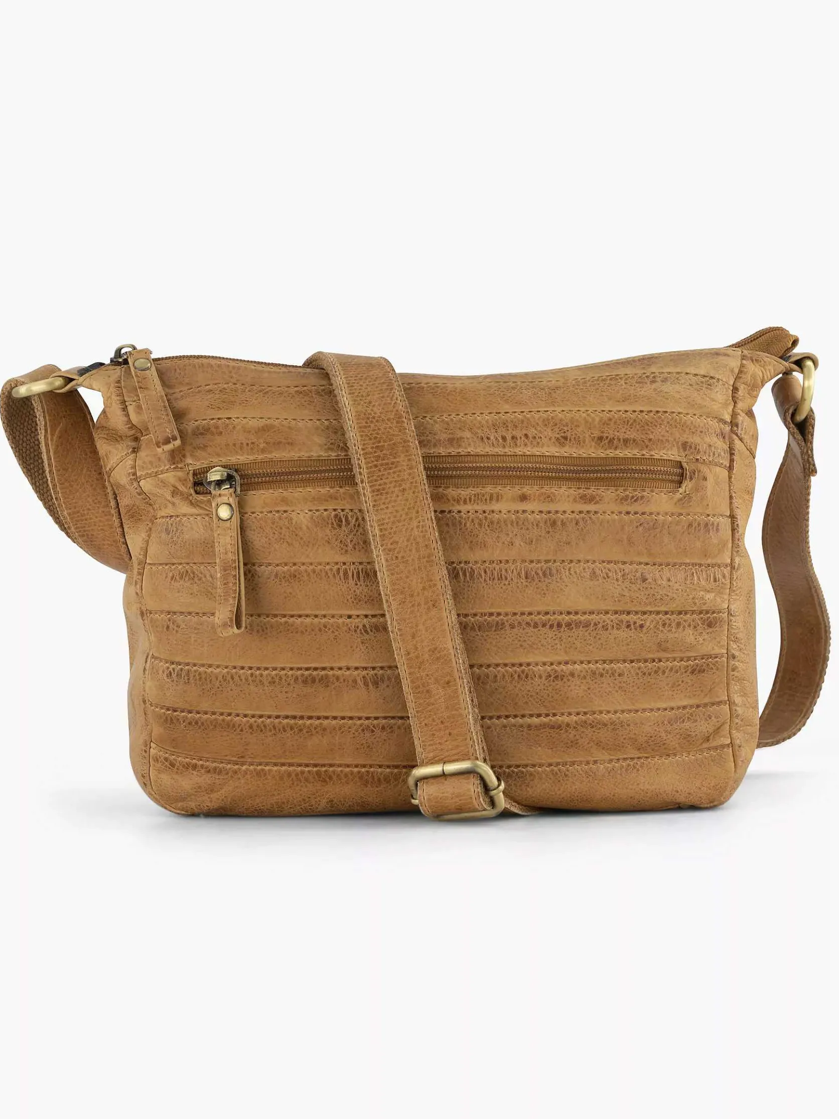 Cognac Leren Schoudertas