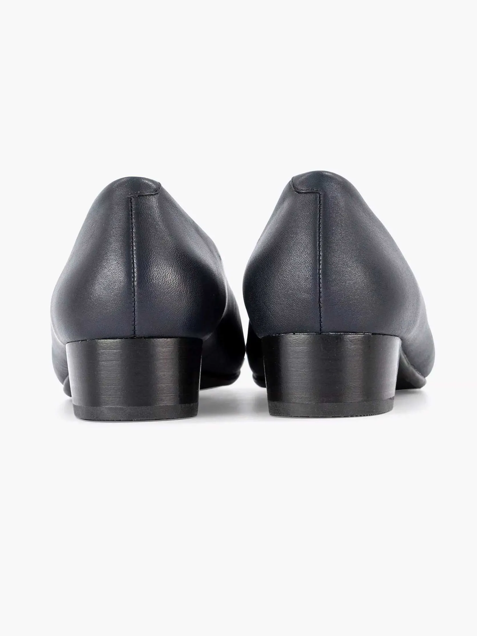 Donkerblauwe Leren Comfort Pump