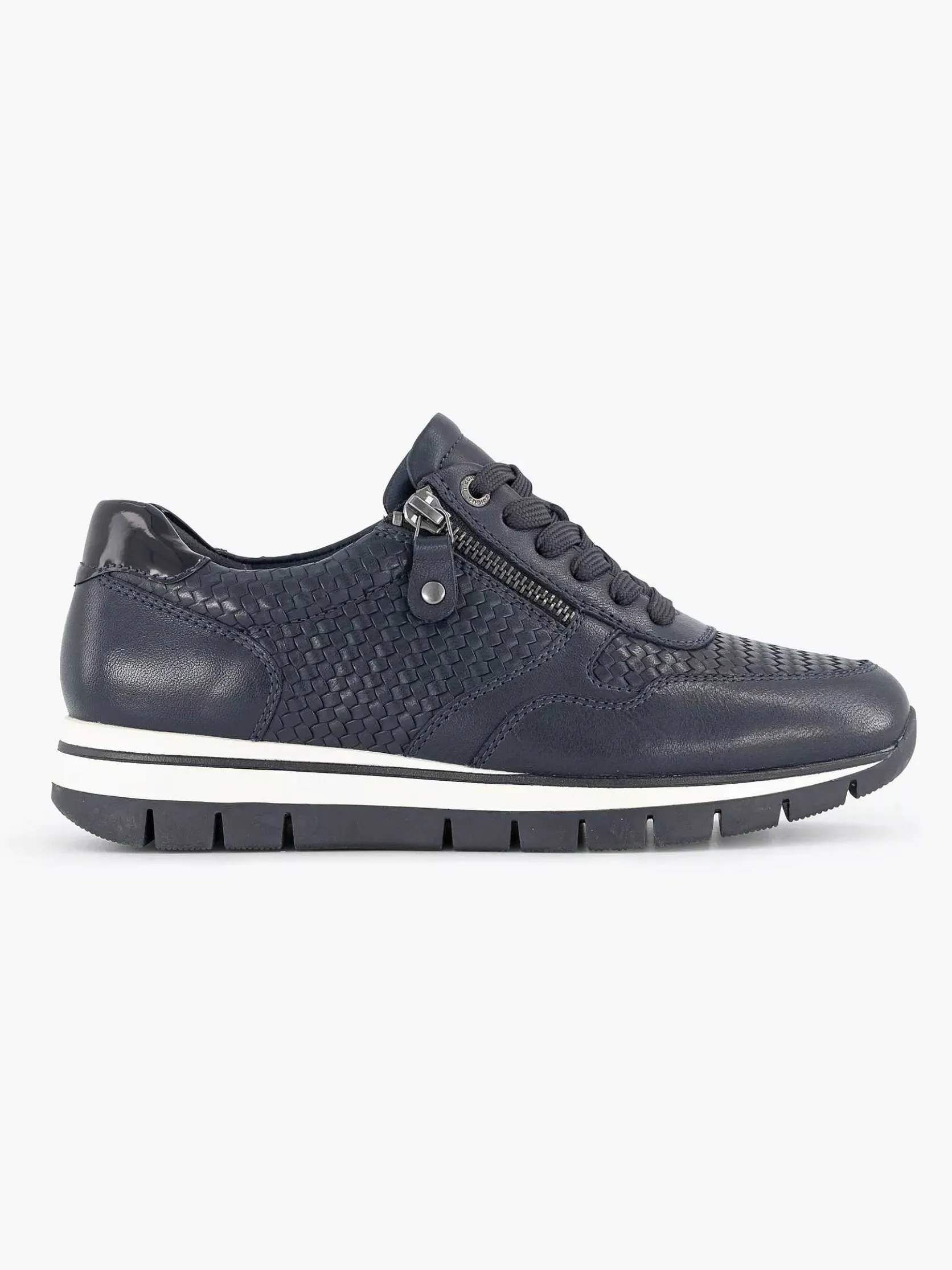 Donkerblauwe Leren Comfort Sneaker