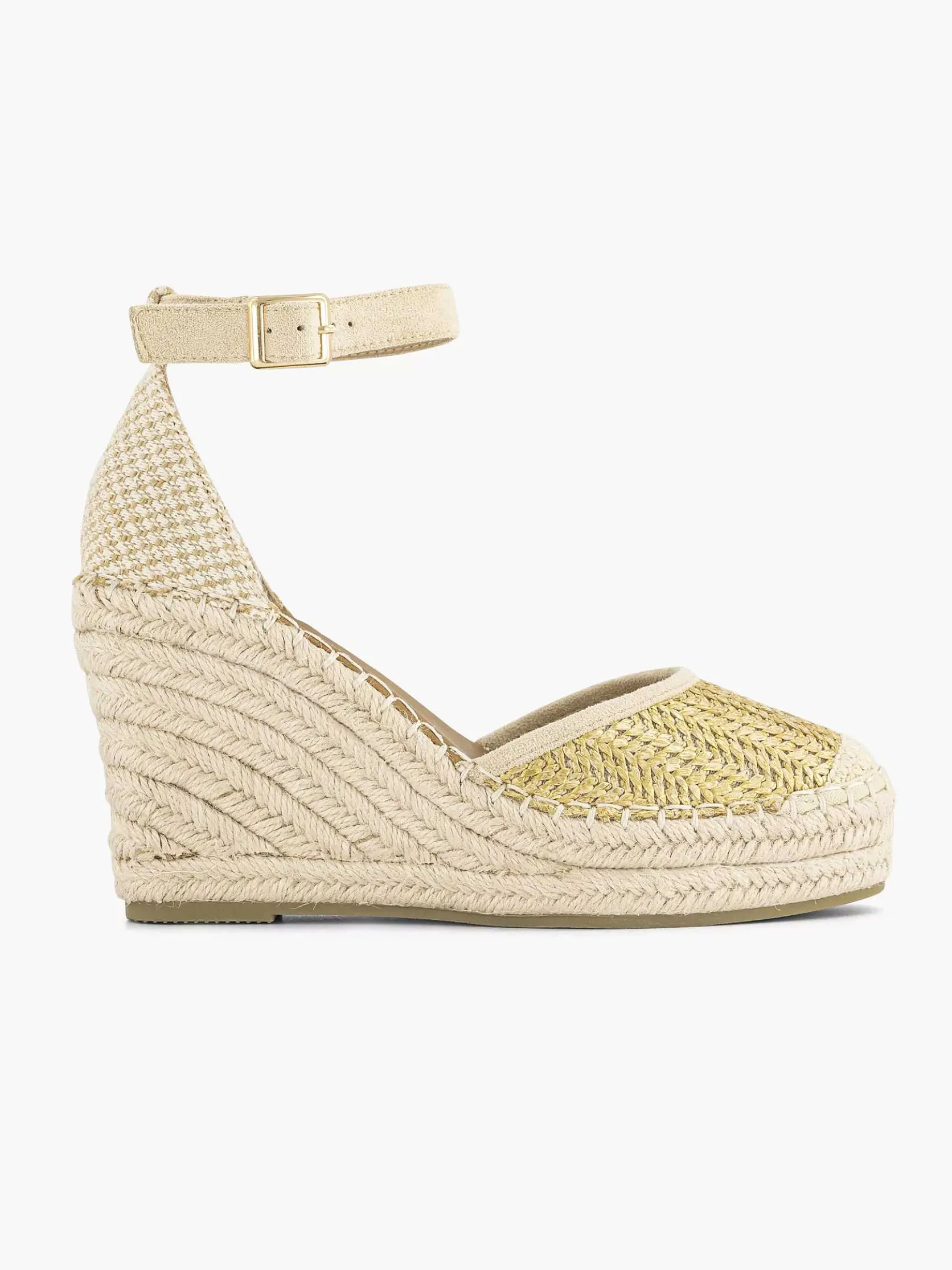 Gouden Espadrille Sleehak