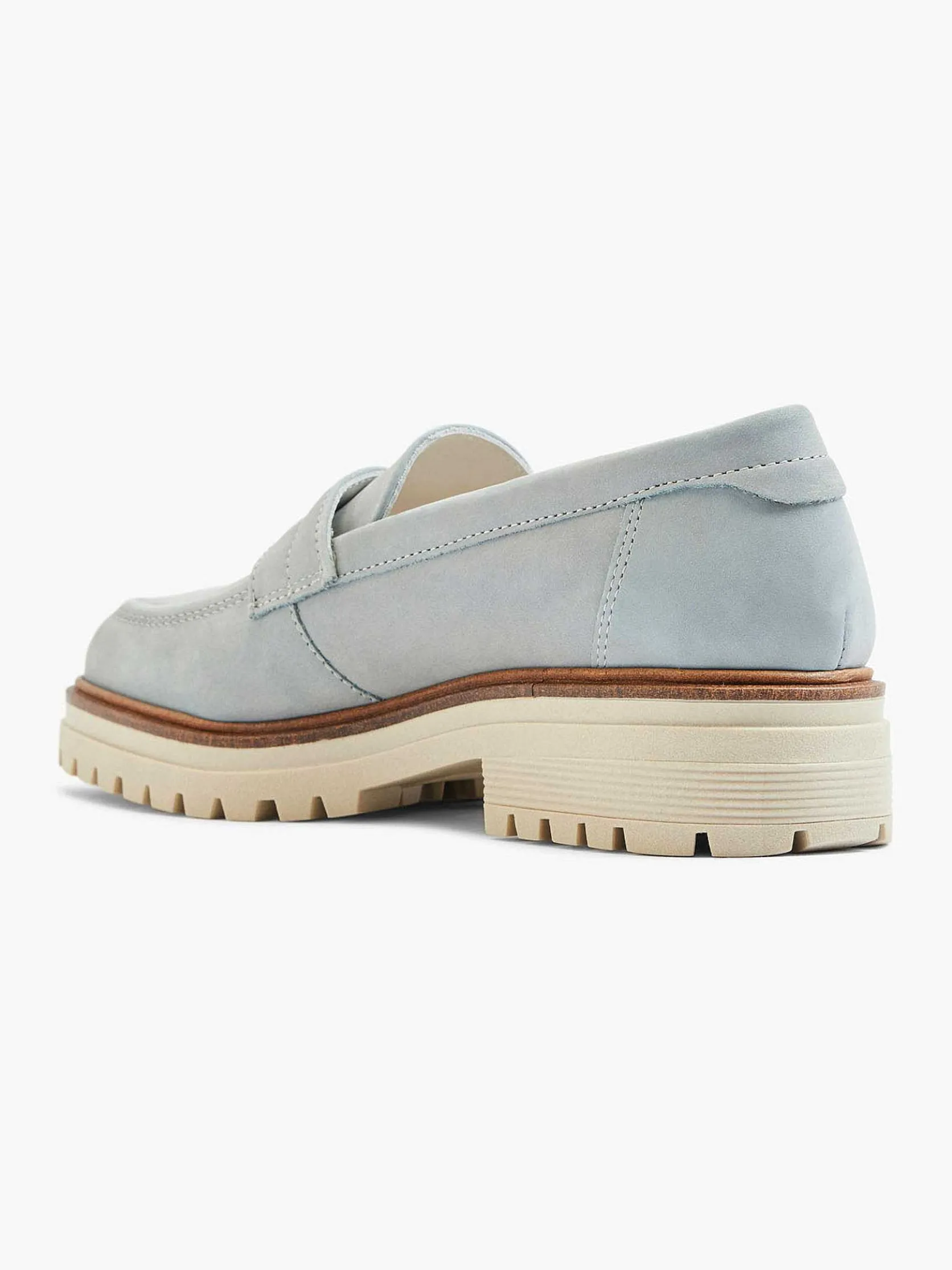 Lichtblauwe Chunky Nubuck Loafer