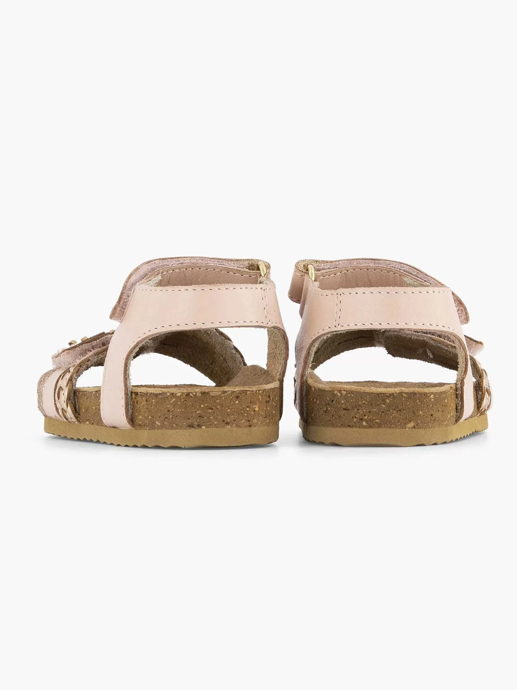 Roze Leren Sandal Klittenband