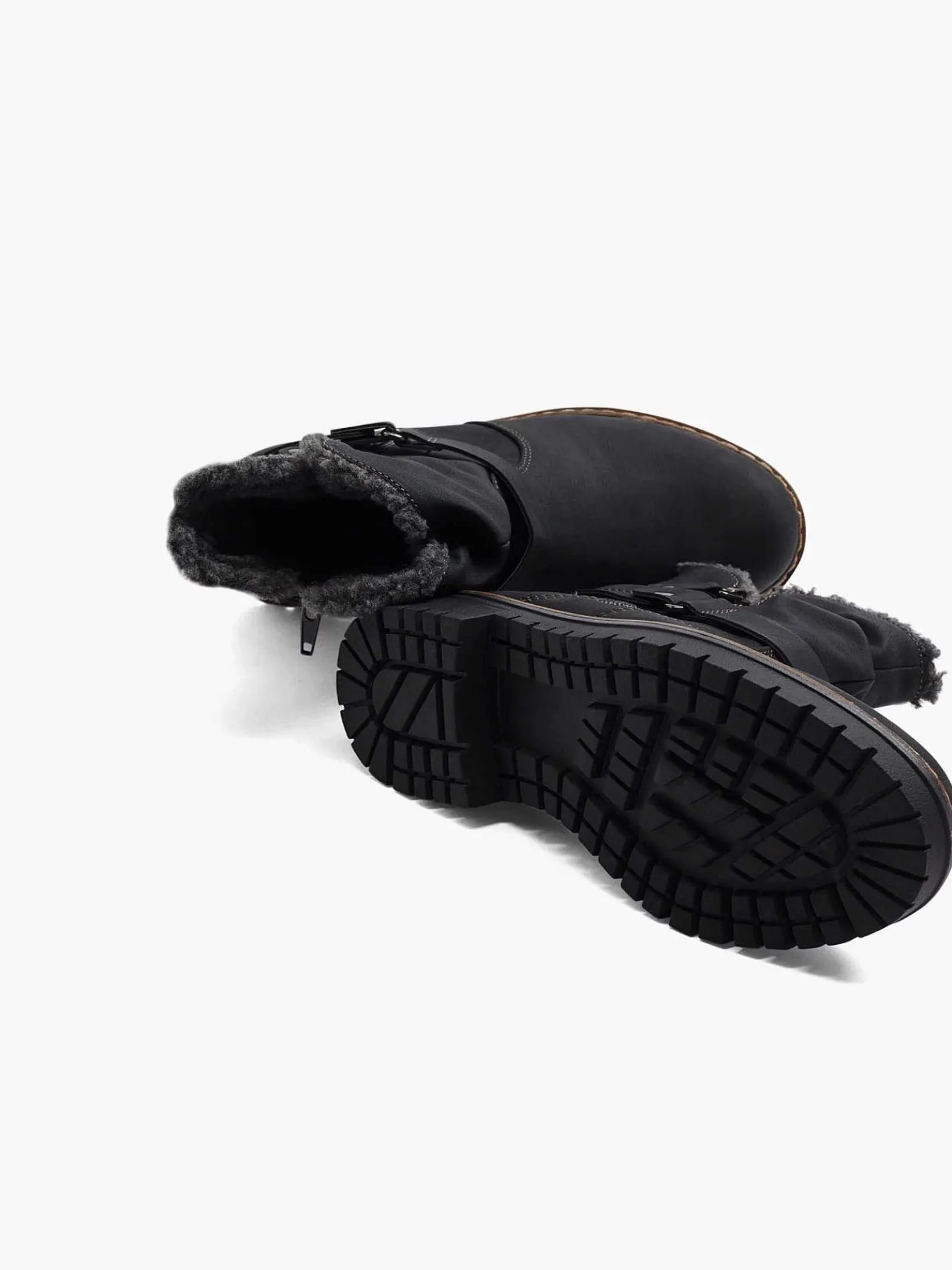 Zwarte Enkellaars Warm Gevoerd