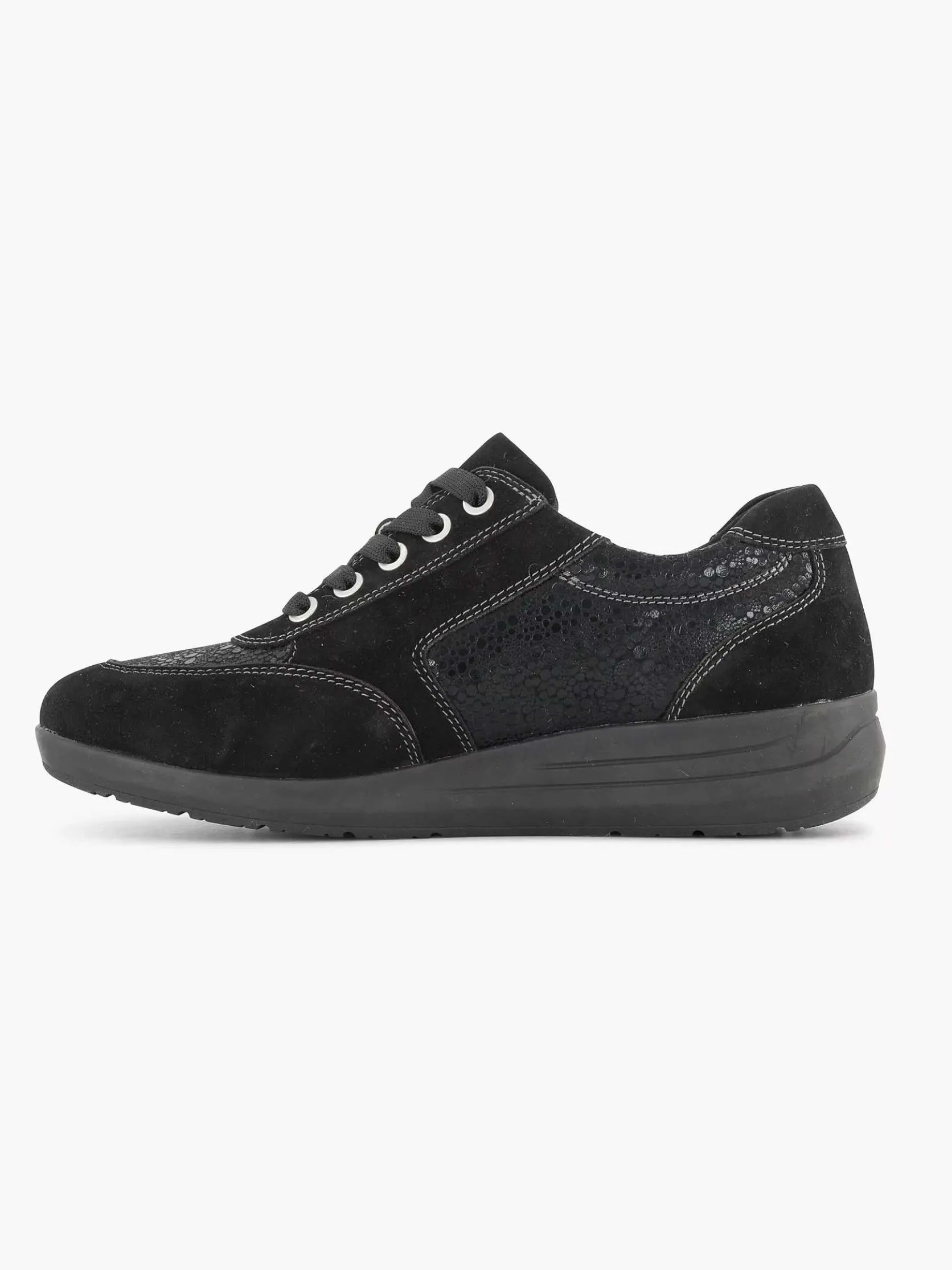 Zwarte Leren Comfort Sneaker