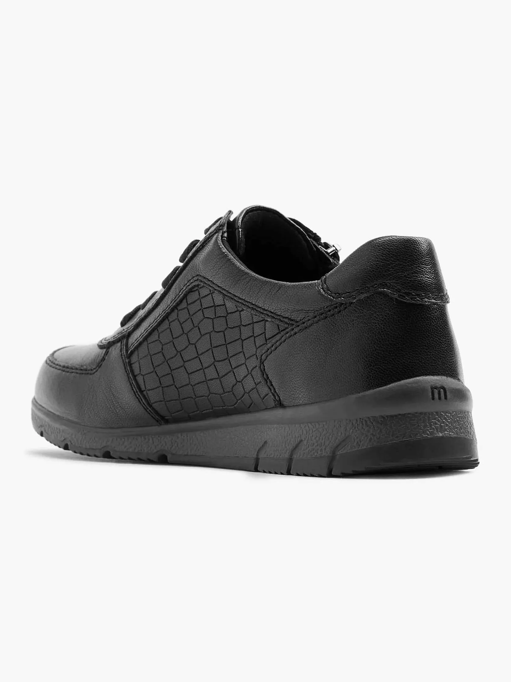 Zwarte Leren Comfort Sneaker