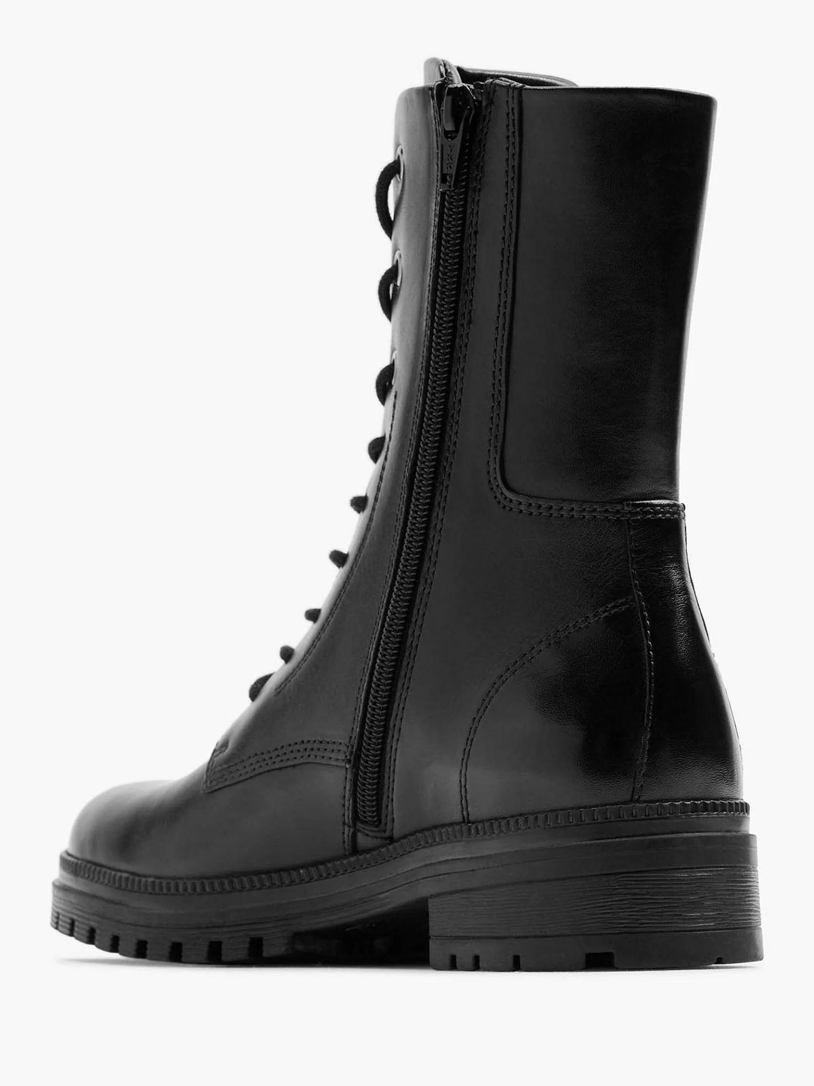 Zwarte Leren Veterboot