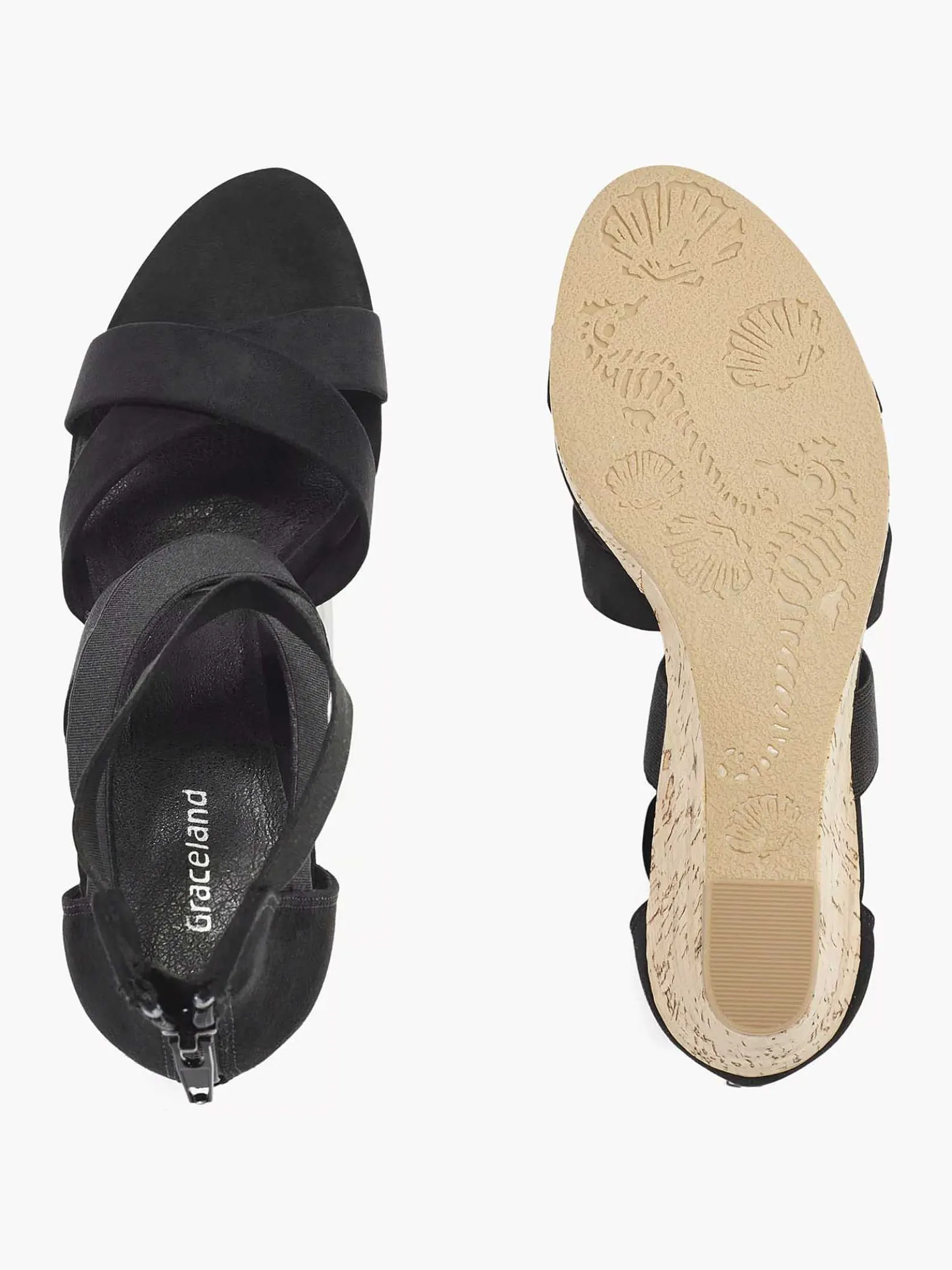 Zwarte Sandalette Sleehak